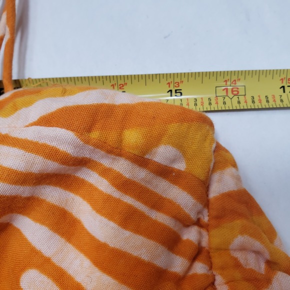 BNNT By Anthropologie Size 2 Orange Wide Leg Jumpsuit Batik Print Cropped Romper - Picture 6 of 10